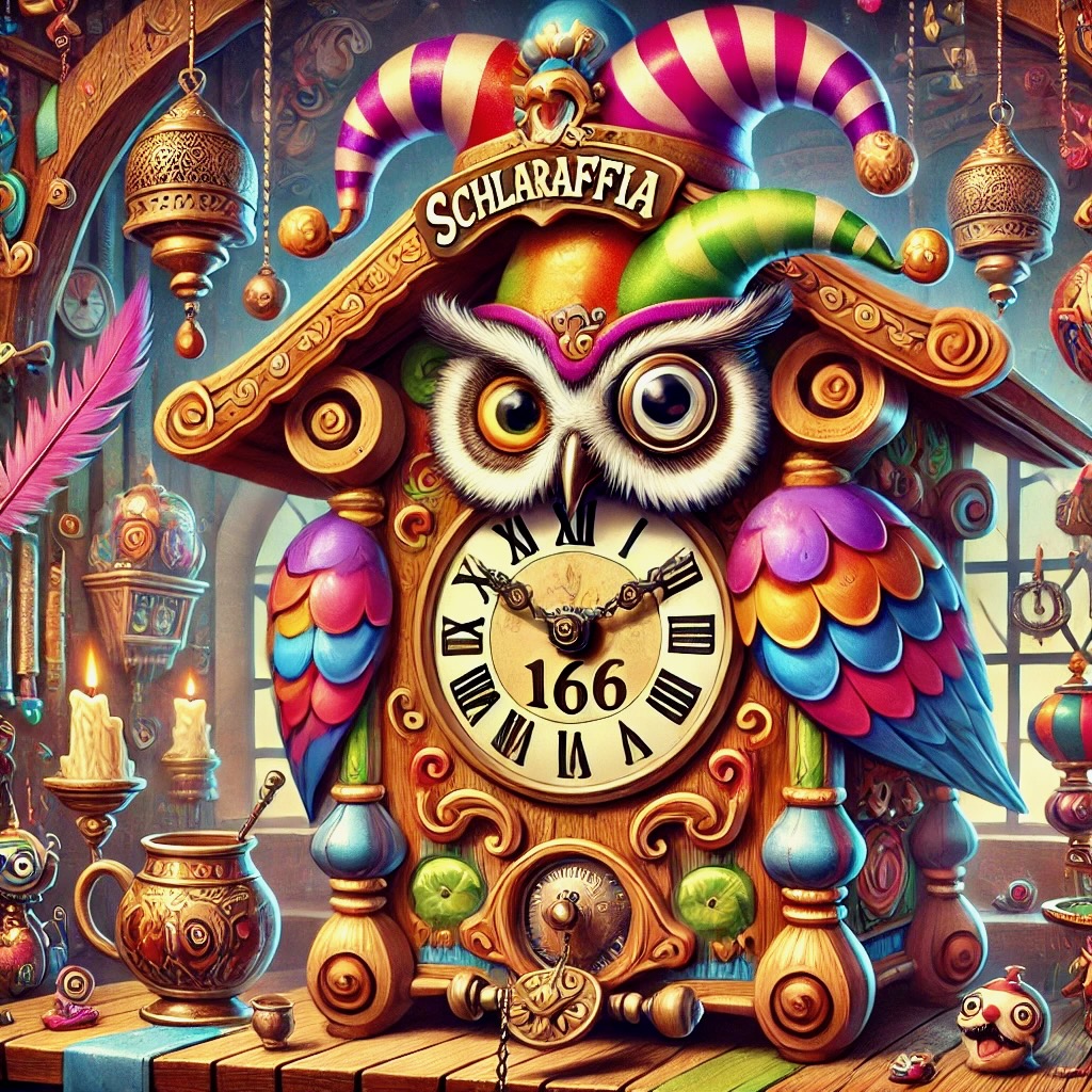 Mit dem Uhu als oberster Instanz der Weisheit, eigener Zeitrechnung, eigener Währung und eigener Sprache bilden die Bund der Schlaraffen eine Gemeinschaft, die sich mit Vergnügen selbst persifliert Alle Abbildungen: © Prinz Rupi